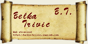 Belka Trivić vizit kartica